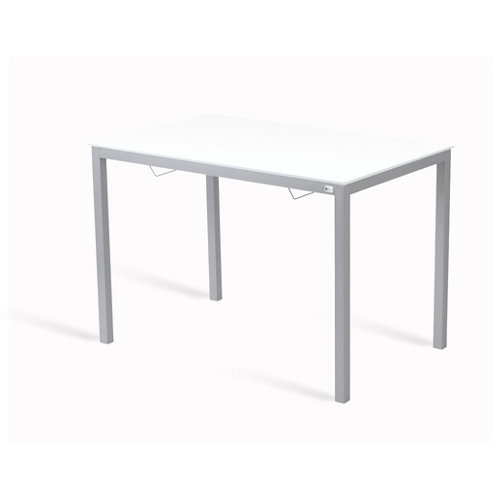 Mesa de cocina fija de cristal amigo de 110x70 cm blanco
