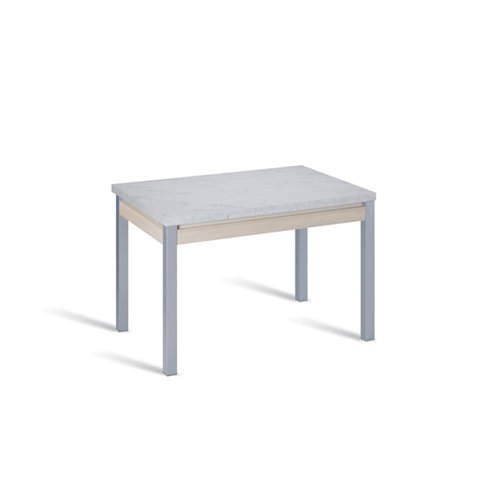 Mesa de cocina extensible madera mármol de 100 a 160 cm gris