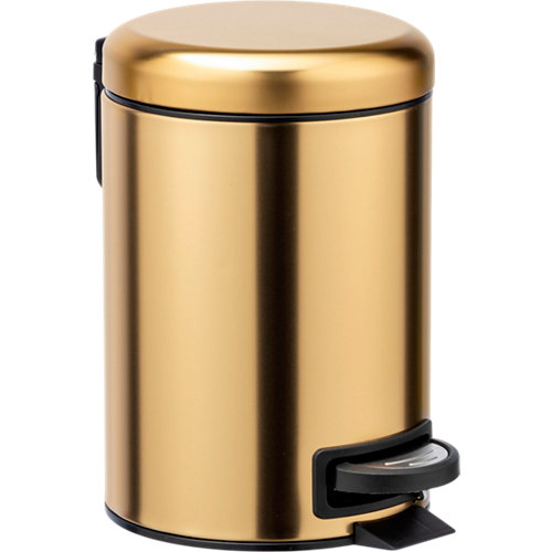 Papelera baño leman amarillo 3l de la marca Wenko en acabado de color Amarillo / dorado fabricado en Acero inoxidable