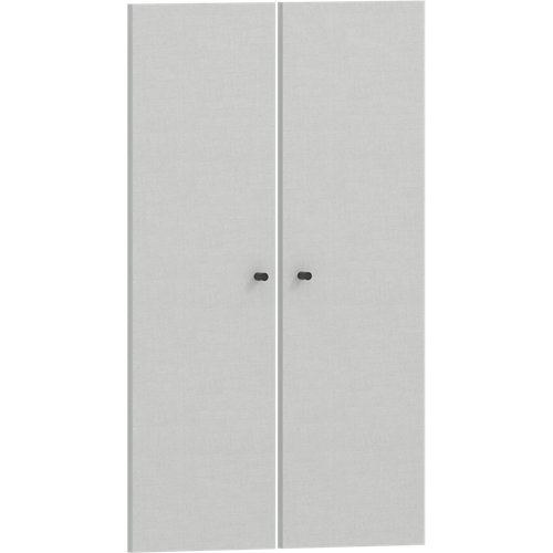 Rodapié blanco de mdf 14 cm con pasacable 23 Pack 2 puertas abatibles para módulo spaceo home textil 60(2x30cm)x100cm
