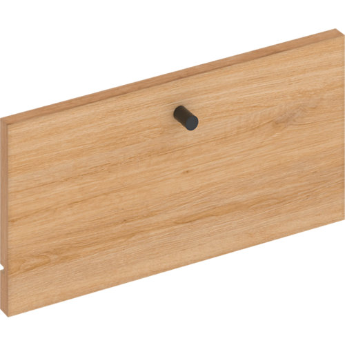 Soporte y remate para barra de armario lateral spaceo de zamak plata 24 Frente para cajon exterior de módulo de armario spaceo home roble 40x20x1.8cm