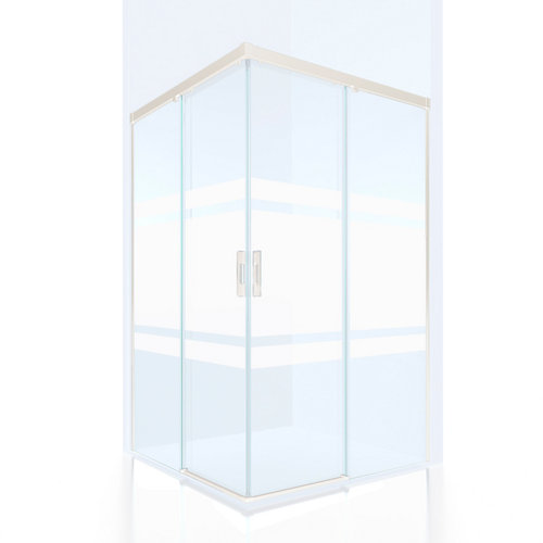Mampara cuadrada corredera tala serigrafiado perfil blanco 80x80 cm de la marca GLASSINOX en acabado de color Blanco fabricado en Varios, ver descripción