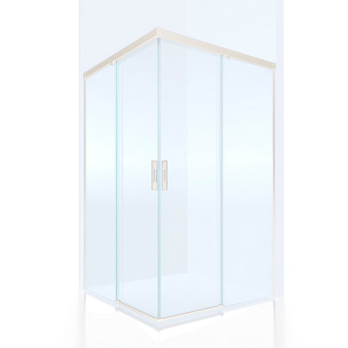 Mampara rectangular corredera tala transparente perfil blanco 140x90 cm de la marca GLASSINOX en acabado de color Blanco fabricado en Varios, ver descripción