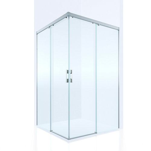 Mampara rectangular corredera tala transparente perfil negro 120x90 cm de la marca GLASSINOX en acabado de color Negro fabricado en Varios, ver descripción
