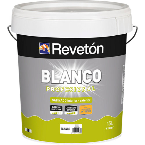 Pintura revetón profesional blanco satinado 15l