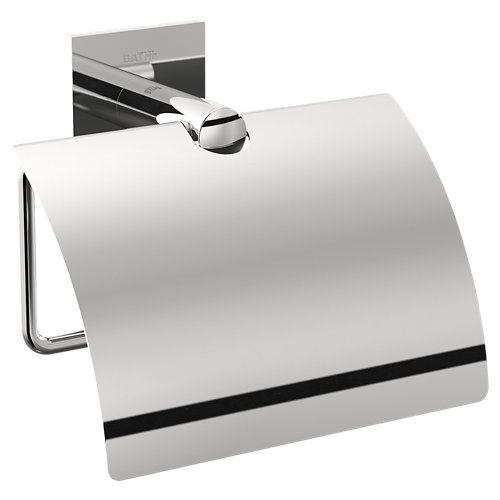Portarollo wc stick gris / plata brillante 12,5x11,5x6 cm