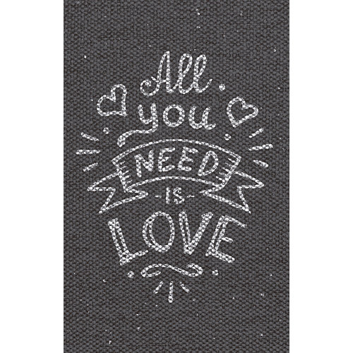 Alfombra gris pvc all you need is love 48 x 75cm