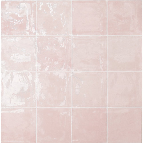 Azulejo cerámico artisan 13x13 rosa glossy