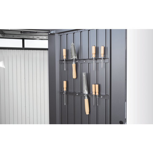 Portaherramientas para casetas gris de la marca Biohort en acabado de color Gris / plata fabricado en Acero