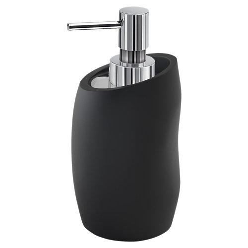 Dispensador de jabón iside negro de la marca GEDY en acabado de color Negro fabricado en Resina