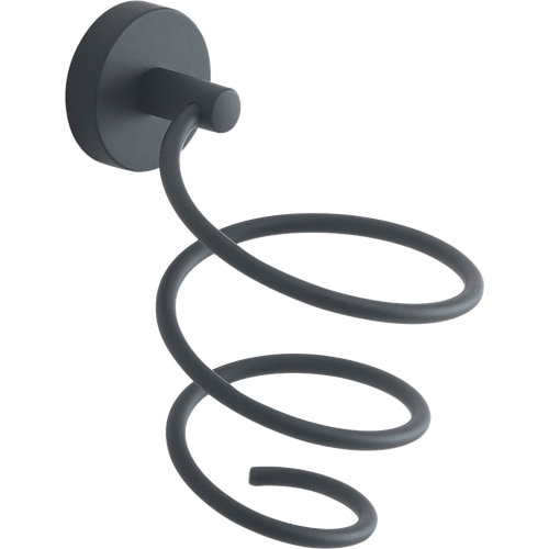 Soporte secador pelo eros mate de la marca GEDY en acabado de color Negro fabricado en Acero inoxidable