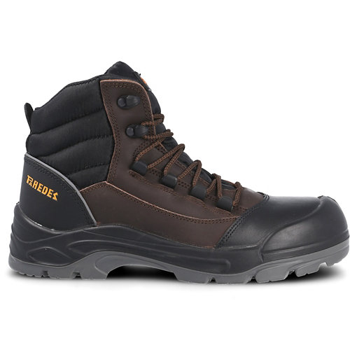 Bota seguridad paredes, hammer piel marrón negro, talla 38