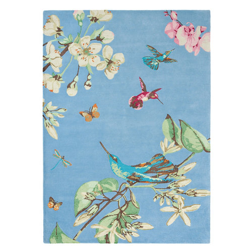 Alfombra lana y viscosa wedgewood hummingb-azul 170x240cm