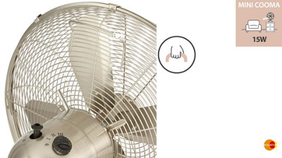 Ventilador para sobremesa EQUATION Laguna 40W · LEROY MERLIN Ventilador de pie EQUATION Mini Cooma azul · LEROY MERLIN