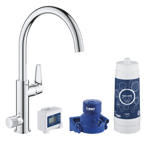 Grifo de cocina monomando caño alto grohe blue