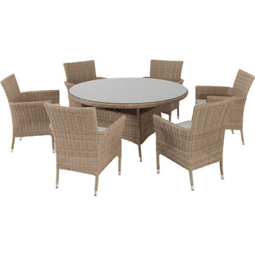 Conjunto de muebles de exterior costa rica de ratán sintético para 6