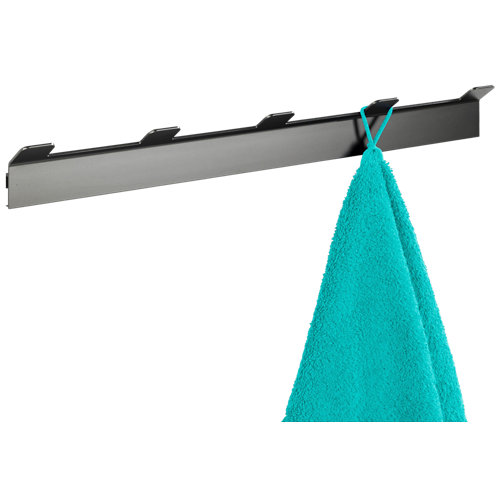 Percha de baño montella negro brillante de la marca Wenko en acabado de color Negro fabricado en Aluminio