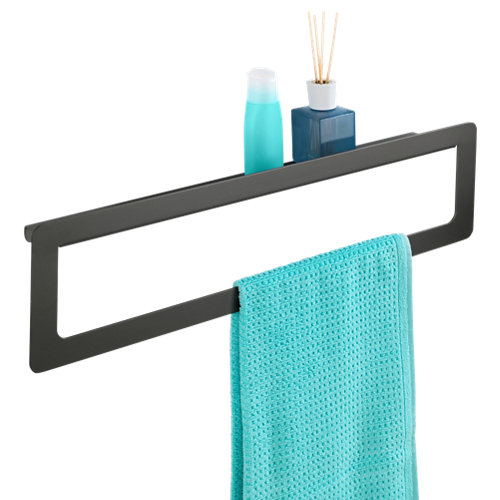 Toallero pared montella negro mate 61x16 cm de la marca Wenko en acabado de color Negro fabricado en Aluminio