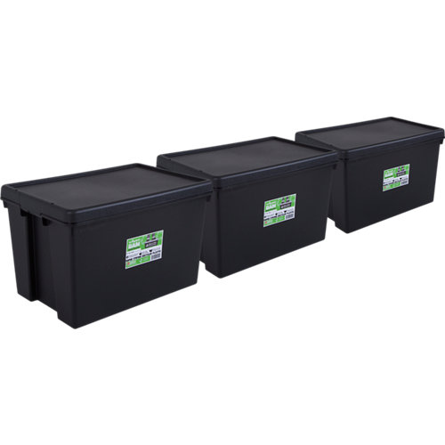 Pack 3 cajas bambox negra 40x37x59 cm 62l