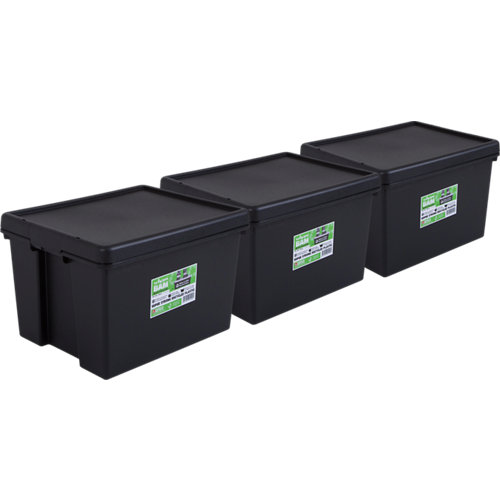 Pack 3 cajas bambox negra 40x32x50 cm 45l