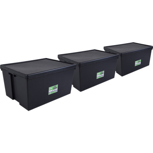 Pack 3 cajas bambox negra 59x42x80 cm 150l