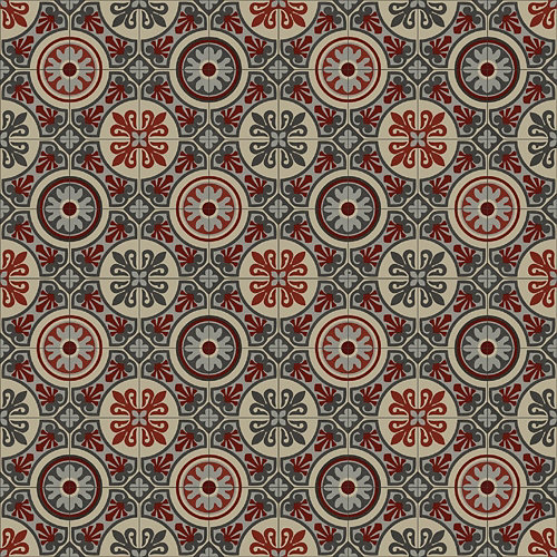 Suelo vinílico en rollo forte boho lagos azul, rojo 2 m