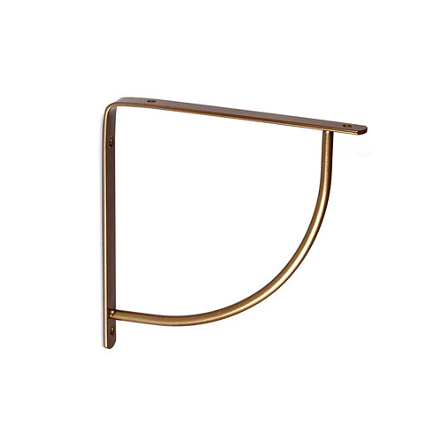 1 escuadra belly de acero bronce para baldas de 200 mm
