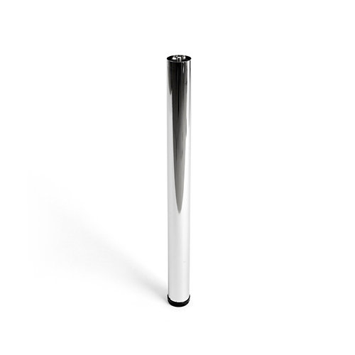 Pata regulable de acero para mesa hasta 73 cm con acabado cromado brillante