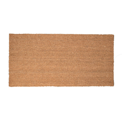 Felpudo beige de coco y pvc 50 x100 cm