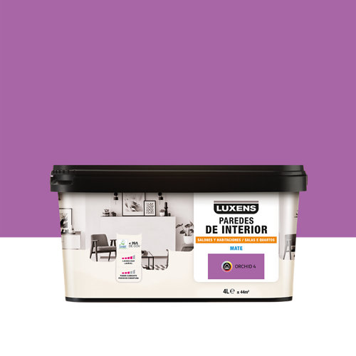 Mango de acero de recambio para rodillos de 6 cm dexter 18 Pintura salones y habitaciones luxens 4l orchid 4