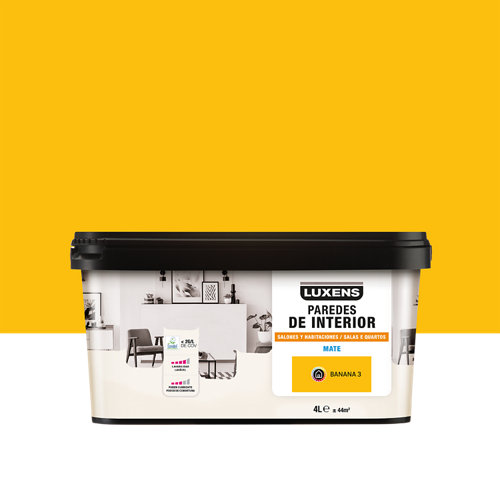 Pintura interior mate luxens 4l 3010-y60r marron empolvado 18 Pintura salones y habitaciones luxens 4lbanana 3