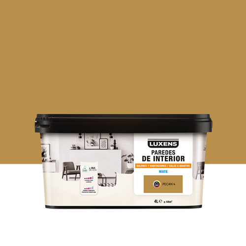 Rojo interior 2.5 l 17 Pintura salones y habitaciones luxens 4l pecan 4
