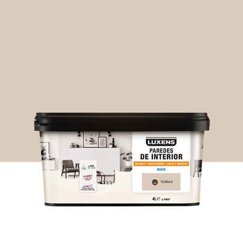 2 recambios de rodillo espuma resinas dexter 6cm 22 Pintura salones y habitaciones luxens 4l terra 6
