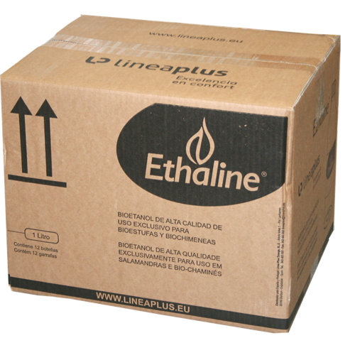 Pack de 12 bidones de bioetanol ethaline 1l