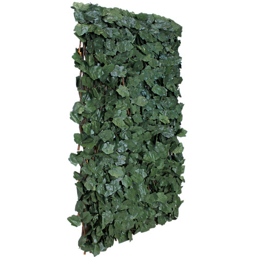 Celosía extensible de mimbre verde 30x180 cm