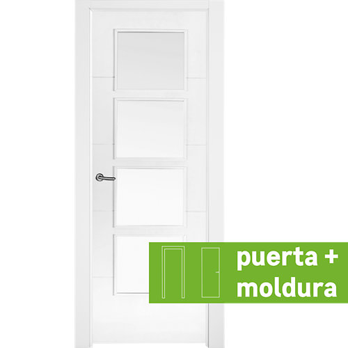 Conjunto de puerta lucerna con cristal 62,5 derecha + tapeta