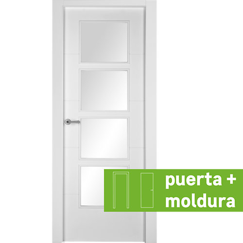 Conjunto puerta con crital lucerna 82,5 cm derecha + tapeta