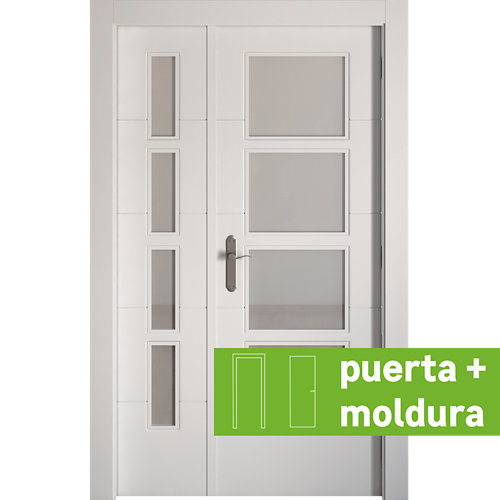 puerta bosco gris de apertura izquierda de 72.5 cm 25 Conjunto puerta doble vidriera lucerna derecha 115 cm + tapeta