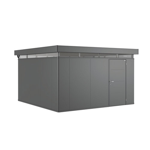 Caseta de metal oscuro derecha casanova de 430x250x430 cm y 18.49 m2 de la marca Biohort en acabado de color Gris / plata fabricado en Aluminio