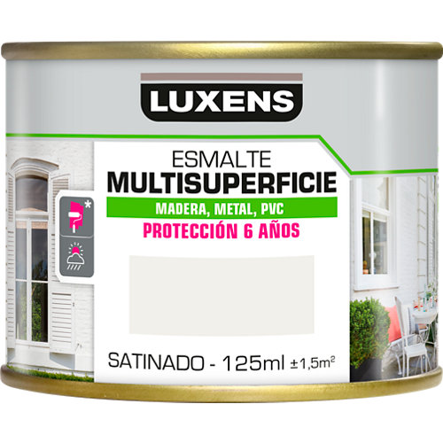 Pintura multisuperficie satinado al agua luxens 125 ml white