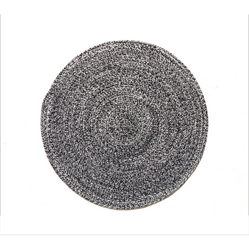 Alfombra algodón ekips gris negro de diametro 120 cm