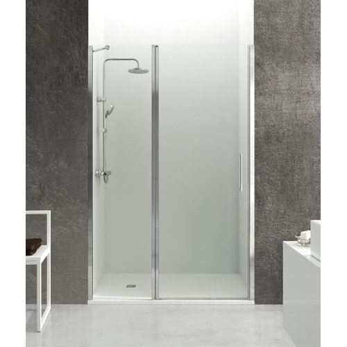 Mampara abatible abat transparente cromado 6mm (95-100)x195cm de la marca GME en acabado de color Gris / plata fabricado en Cristal