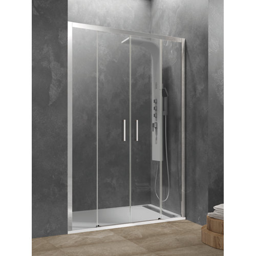 Mampara corredera akt transparente cromado 6mm (166-172)x195cm de la marca GME en acabado de color Gris / plata fabricado en Cristal