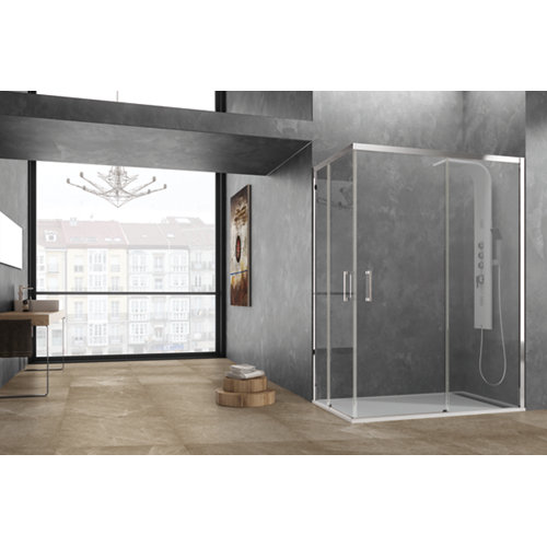 Mampara rectangular corredera akt transparente perfil cromado 100x70 cm de la marca Blanca / Sin definir en acabado de color Gris / plata fabricado en Varios, ver descripción