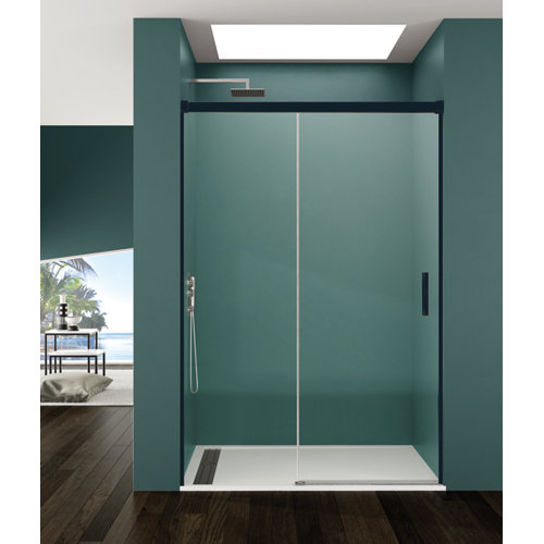 Mampara corredera bass transparente negro 6mm (130-135)x195cm de la marca GME en acabado de color Negro fabricado en Cristal