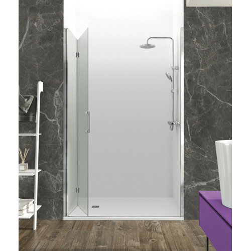 Mampara plegable fold transparente cromado 6mm (100-104)x195cm de la marca GME en acabado de color Gris / plata fabricado en Cristal