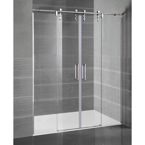 Mampara corredera steel transparente cromado 6mm (172-182)x195cm de la marca GME en acabado de color Gris / plata fabricado en Cristal