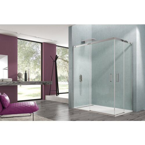 Mampara cuadrada corredera steel transparente perfil cromado 75x75 cm de la marca Blanca / Sin definir en acabado de color Gris / plata fabricado en Varios, ver descripción