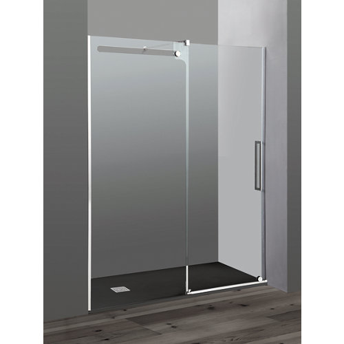 Mampara corredera steel transparente perfil cromado 120x195 cm de la marca GME en acabado de color Gris / plata fabricado en Cristal