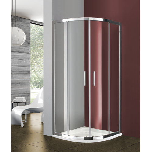 Mampara curva corredera titan transparente perfil cromado 90x90 cm de la marca Blanca / Sin definir en acabado de color Gris / plata fabricado en Varios, ver descripción